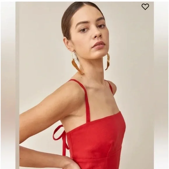 Reformation Red Linen Maxi Dress - Picture 3 of 7